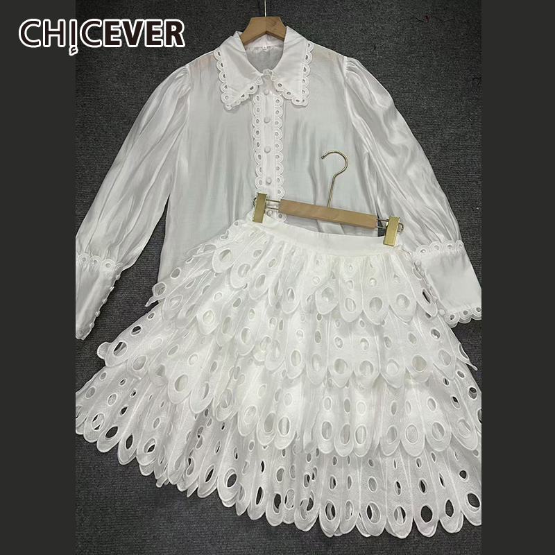 Winter Clothing Line - CHICEVER однотонная ажурная юбка, костюм для