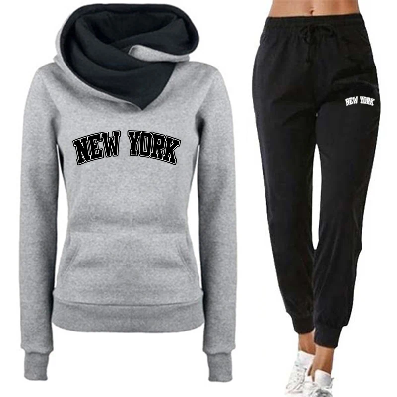Winter Clothing New York - Осенне-зимний женский спортивный костюм с капюшоном,