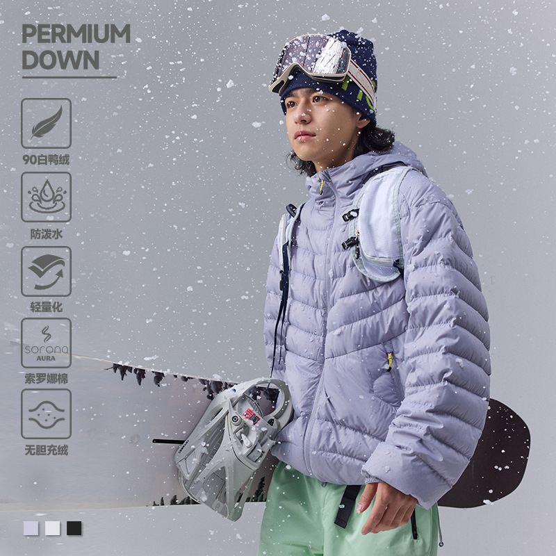 Puffer Jacket Women Down - Качественный водонепроницаемый 90% белый пуховик для