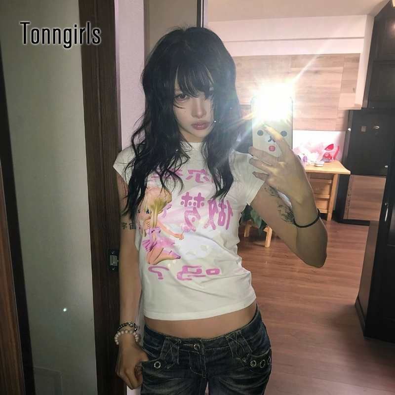 Yellow Winter Clothing - Женские топы Tonngirls Y2k с японским